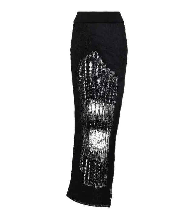 Rick Owens Distressed mohair-blend maxi skirt