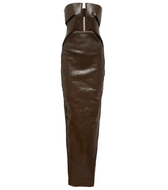 Rick Owens Strapless coated denim gown