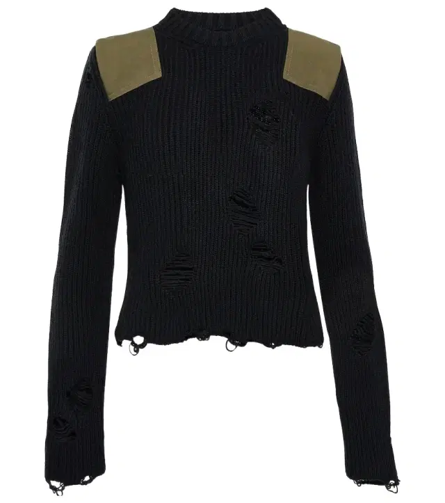 MM6 Maison Margiela Distressed cotton and wool sweater