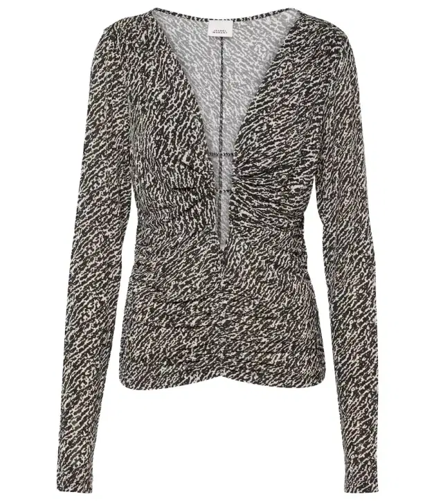 Isabel Marant Laura printed ruched jersey top