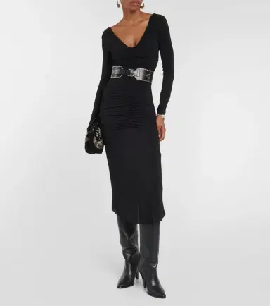 Isabel Marant Laly ruched jersey midi dress | Thumbnail 4