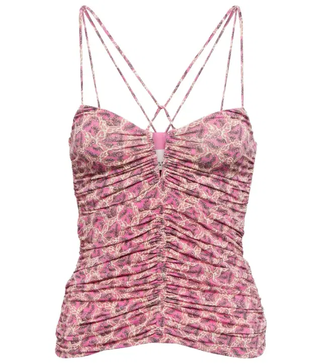 Isabel Marant Leila printed ruched jersey top