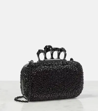 Alexander McQueen Knuckle embellished leather clutch | Thumbnail 3