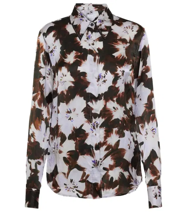 Dries Van Noten Chowy floral silk satin shirt