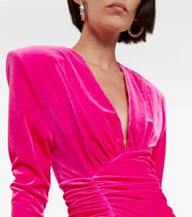 Alexandre Vauthier Ruched velvet minidress | Thumbnail 2
