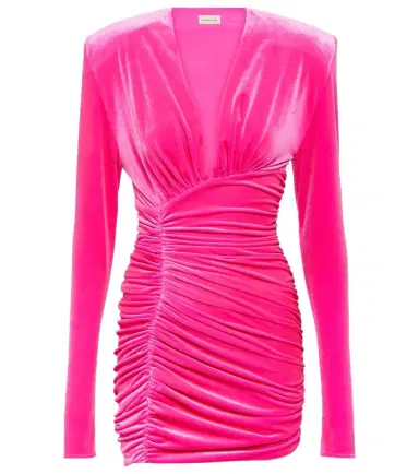 Alexandre Vauthier Ruched velvet minidress | Thumbnail 1