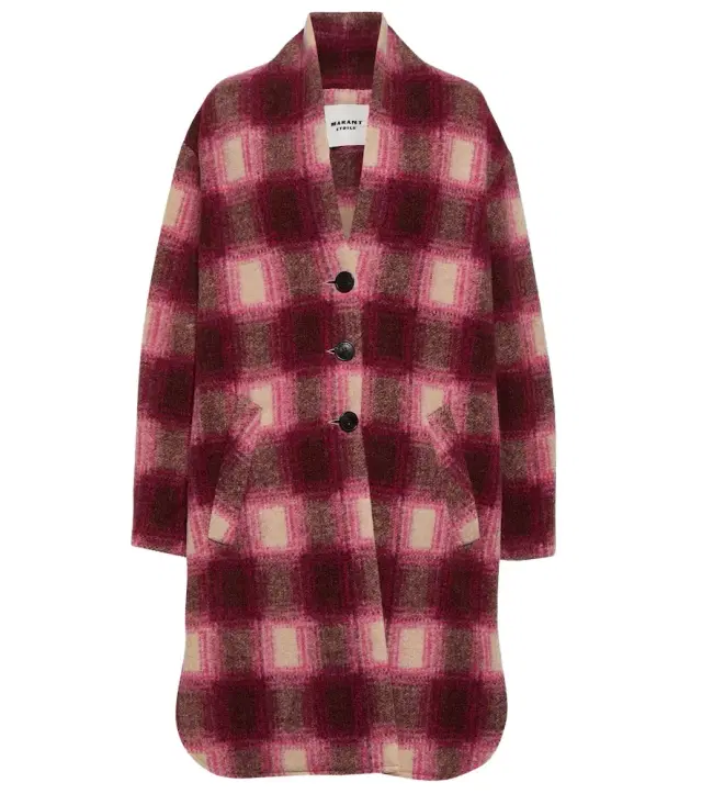 Marant Étoile Gabriel checked wool-blend coat