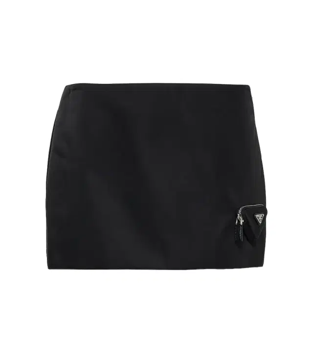 Low-rise nylon miniskirt