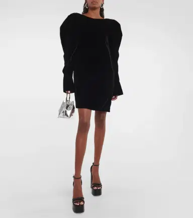 Nina Ricci Puff-sleeve velvet minidress | Thumbnail 3