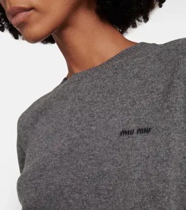 Miu Miu Logo cashmere sweater | Thumbnail 3