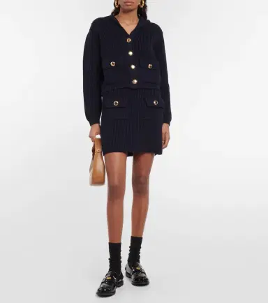 Miu Miu Ribbed-knit wool miniskirt | Thumbnail 3