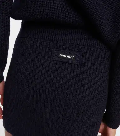 Miu Miu Ribbed-knit wool miniskirt | Thumbnail 5