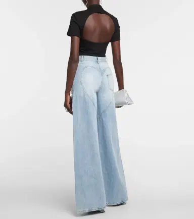Area Cutout embellished high-rise wide-leg jeans | Thumbnail 2