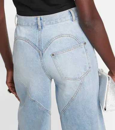 Area Cutout embellished high-rise wide-leg jeans | Thumbnail 5