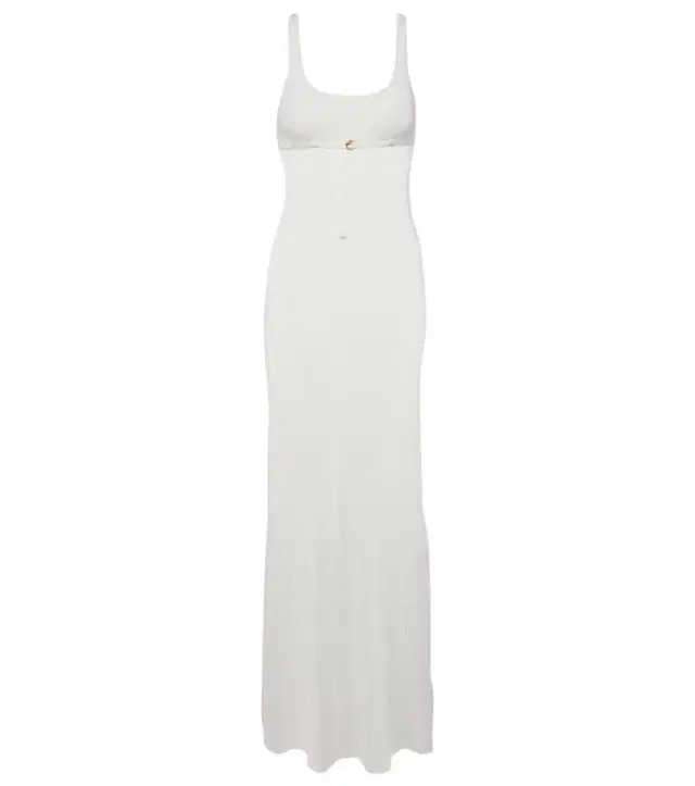Jacquemus Robe Maille Oranger ribbed-knit maxi dress