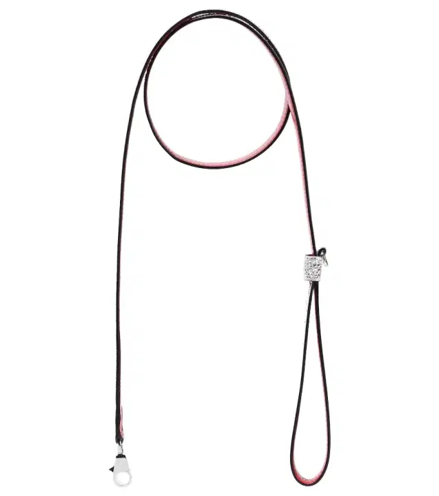 Christian Louboutin Loubileash embellished suede dog leash