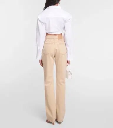 Jacquemus La Chemise Bahia cotton-blend cropped top | Thumbnail 3