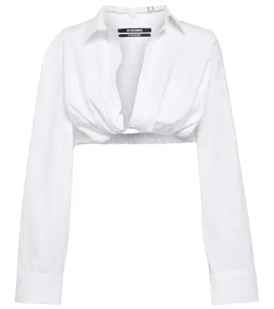 Jacquemus La Chemise Bahia cotton-blend cropped top | Thumbnail 1