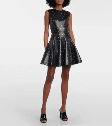 Alaïa Alaïa Studded A-line leather minidress | Thumbnail 2 Alaïa Alaïa Studded A-line leather minidress | Thumbnail 2