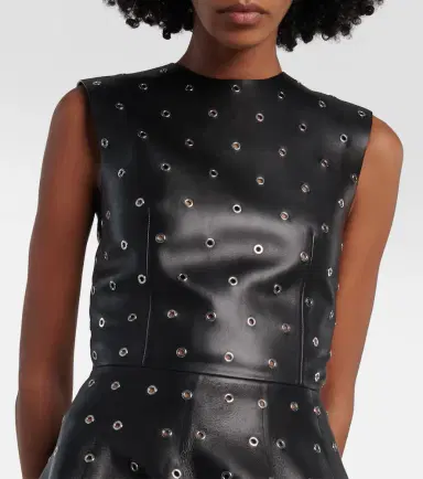 Alaia Alaïa Studded A-line leather minidress | Thumbnail 5