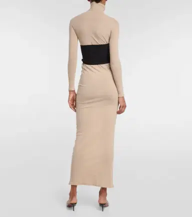Alaïa Alaïa Turtleneck jersey maxi dress | Thumbnail 3