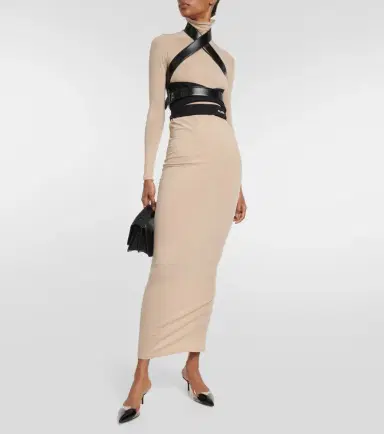 Alaïa Alaïa Turtleneck jersey maxi dress | Thumbnail 4