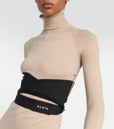 Alaïa Alaïa Turtleneck jersey maxi dress | Thumbnail 5