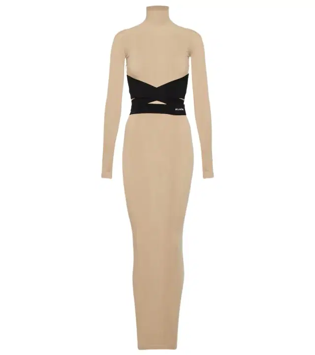 Alaïa Turtleneck jersey maxi dress