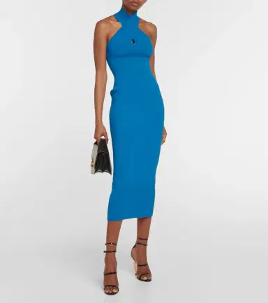 Alaïa Alaïa Halterneck bodycon midi dress | Thumbnail 2