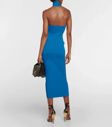 Alaïa Alaïa Halterneck bodycon midi dress | Thumbnail 4
