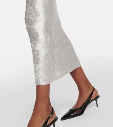 Alaïa Alaïa Off-shoulder velvet midi dress | Thumbnail 3