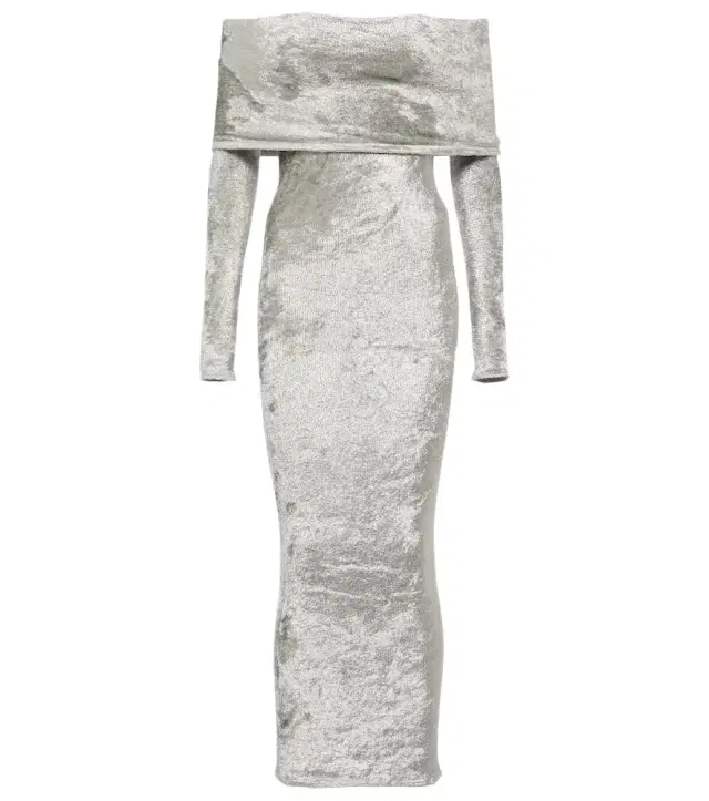 Alaïa Off-shoulder velvet midi dress