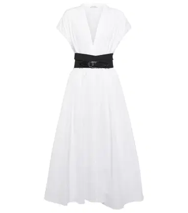 Alaïa Alaïa Belted cotton poplin midi dress | Thumbnail 1 Alaïa Alaïa Belted cotton poplin midi dress | Thumbnail 1