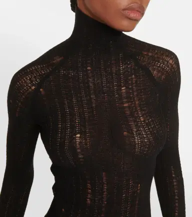 Alaïa Alaïa Distressed wool-blend midi dress | Thumbnail 5