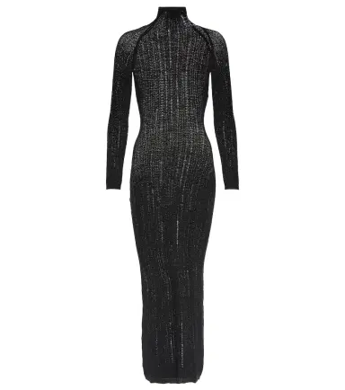 Alaïa Alaïa Distressed wool-blend midi dress | Thumbnail 1