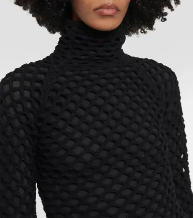 Alaïa Alaïa Open-knit turtleneck top | Thumbnail 3