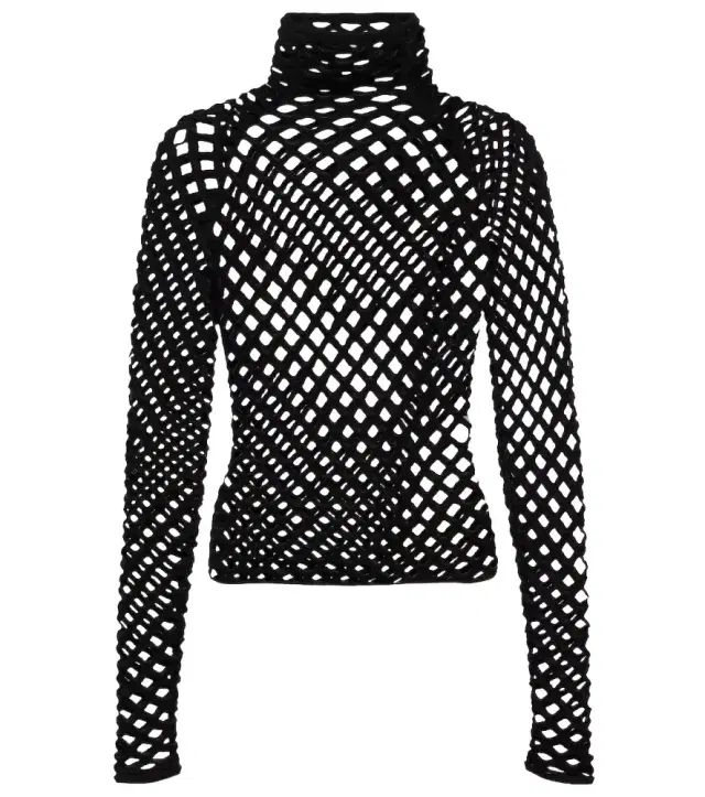 Alaïa Open-knit turtleneck top