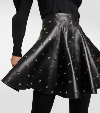 Alaïa Alaïa Eyelet embellished leather miniskirt | Thumbnail 4 Alaïa Alaïa Eyelet embellished leather miniskirt | Thumbnail 4