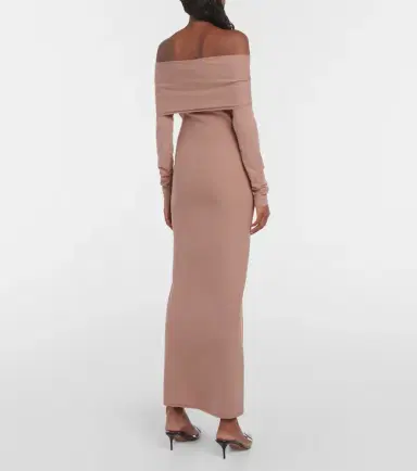 Alaïa Alaïa Off-shoulder jersey midi dress | Thumbnail 2