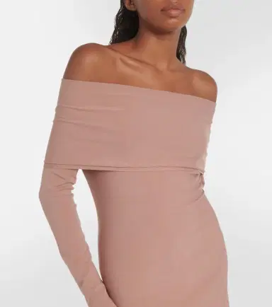 Alaïa Alaïa Off-shoulder jersey midi dress | Thumbnail 4