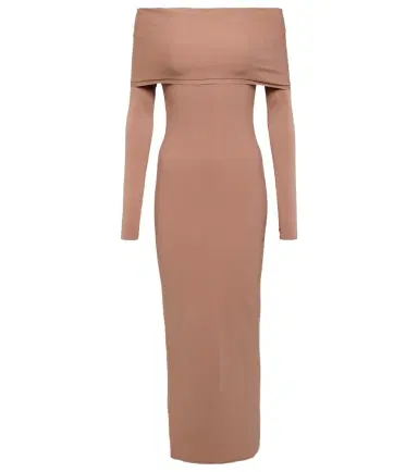 Alaïa Alaïa Off-shoulder jersey midi dress | Thumbnail 1
