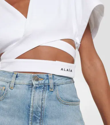 Alaïa Alaïa Logo cotton jersey crop top | Thumbnail 2