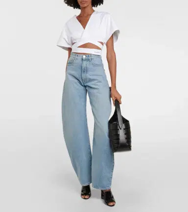 Alaïa Alaïa Logo cotton jersey crop top | Thumbnail 4
