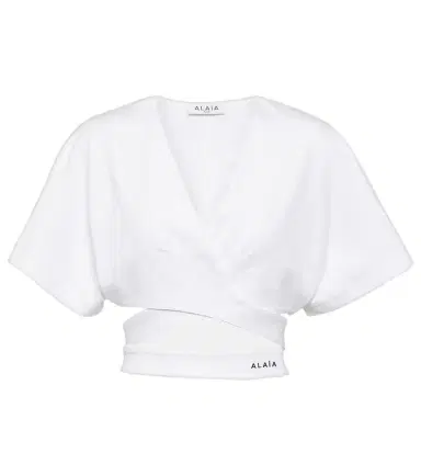 Alaïa Alaïa Logo cotton jersey crop top | Thumbnail 1