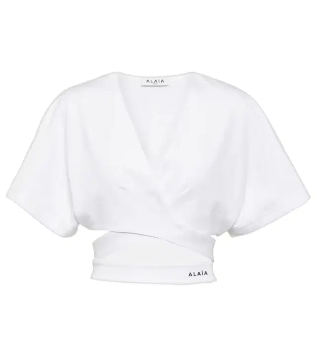 Alaïa Logo cotton jersey crop top