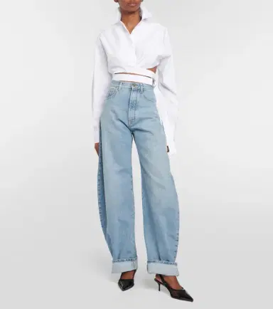 Alaia Alaïa Cropped cotton poplin shirt | Thumbnail 4