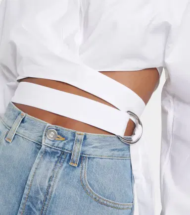 Alaia Alaïa Cropped cotton poplin shirt | Thumbnail 5