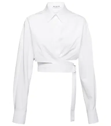 Alaia Alaïa Cropped cotton poplin shirt | Thumbnail 1