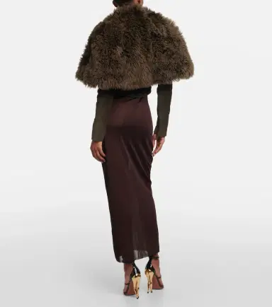Alaïa Alaïa Cropped shearling and suede jacket | Thumbnail 3