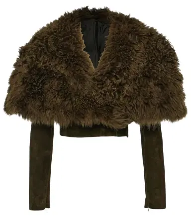 Alaïa Alaïa Cropped shearling and suede jacket | Thumbnail 1